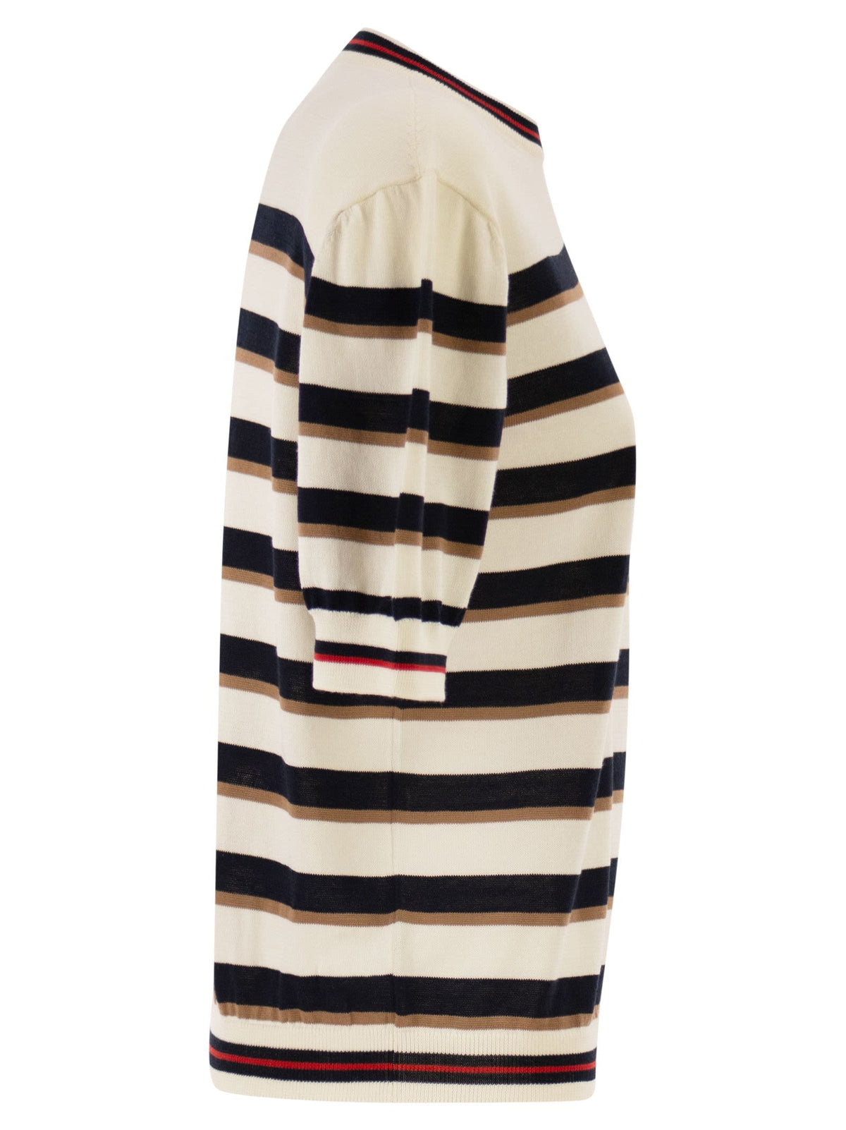 Herno Women Short-Sleeved Striped Cotton Jumper