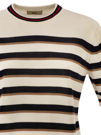 Herno Women Short-Sleeved Striped Cotton Jumper