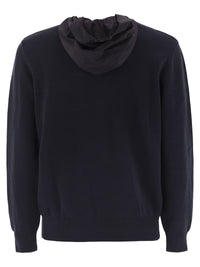 Herno Men Resort Double Cotton Knit And Nylon Hoodie