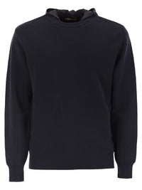 Herno Men Resort Double Cotton Knit And Nylon Hoodie