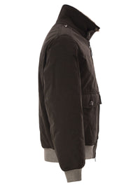 BRUNELLO CUCINELLI Brunello Cucinelli Men Padded Bomber Jacket With Shearling Collar And Tailored Details