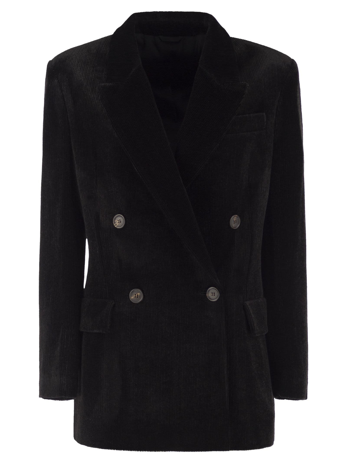 Brunello Cucinelli Women Double-Breasted Corduroy Blazer