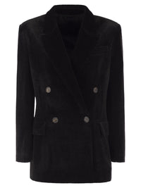 Brunello Cucinelli Women Double-Breasted Corduroy Blazer