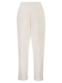 Brunello Cucinelli Women Stretch Cotton Gabardine Jogging Trousers