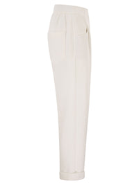 Brunello Cucinelli Women Stretch Cotton Gabardine Jogging Trousers