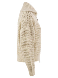 Brunello Cucinelli Women Openwork Wool, Cashmere And Mohair Zip Cardigan