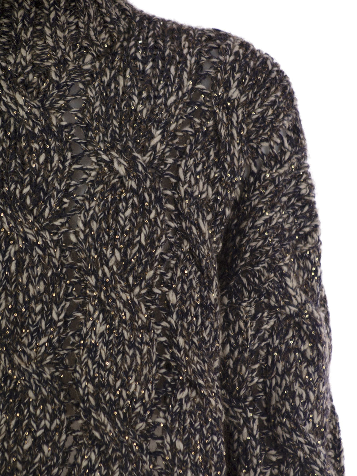Brunello Cucinelli Women Soft Wool, Cashmere And Mohair Turtleneck Sweater With Braided Design