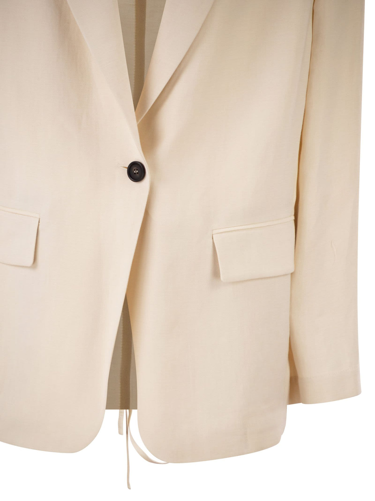 Brunello Cucinelli Women Fluid Viscose And Linen Twill Jacket With Jewellery