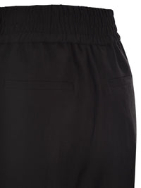 Brunello Cucinelli Women Baggy Pull-Up Trousers In Viscose And Linen Fluid Twill