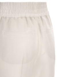 Brunello Cucinelli Women Baggy Pull-Up Trousers In Viscose And Linen Fluid Twill