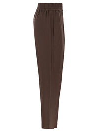 Brunello Cucinelli Women Baggy Pull-Up Trousers In Viscose And Linen Fluid Twill