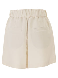 Brunello Cucinelli Women Baggy Shorts In Fluid Viscose And Linen Twill