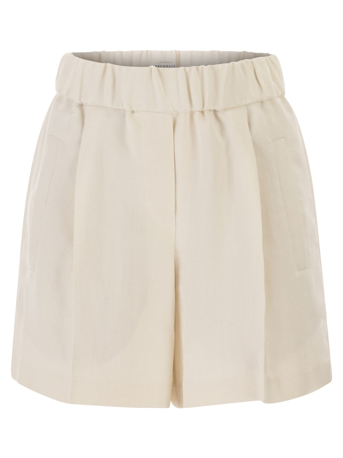 Brunello Cucinelli Women Baggy Shorts In Fluid Viscose And Linen Twill