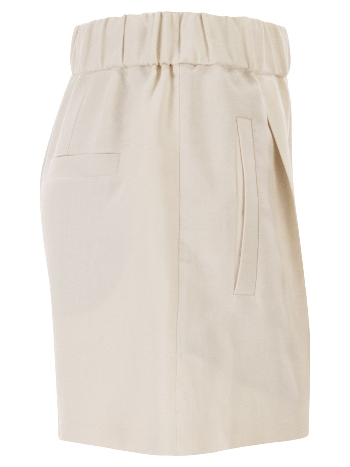 Brunello Cucinelli Women Baggy Shorts In Fluid Viscose And Linen Twill