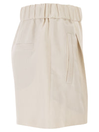 Brunello Cucinelli Women Baggy Shorts In Fluid Viscose And Linen Twill