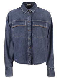 BRUNELLO CUCINELLI Brunello Cucinelli Women Cropped Denim Shirt With Patch Pockets