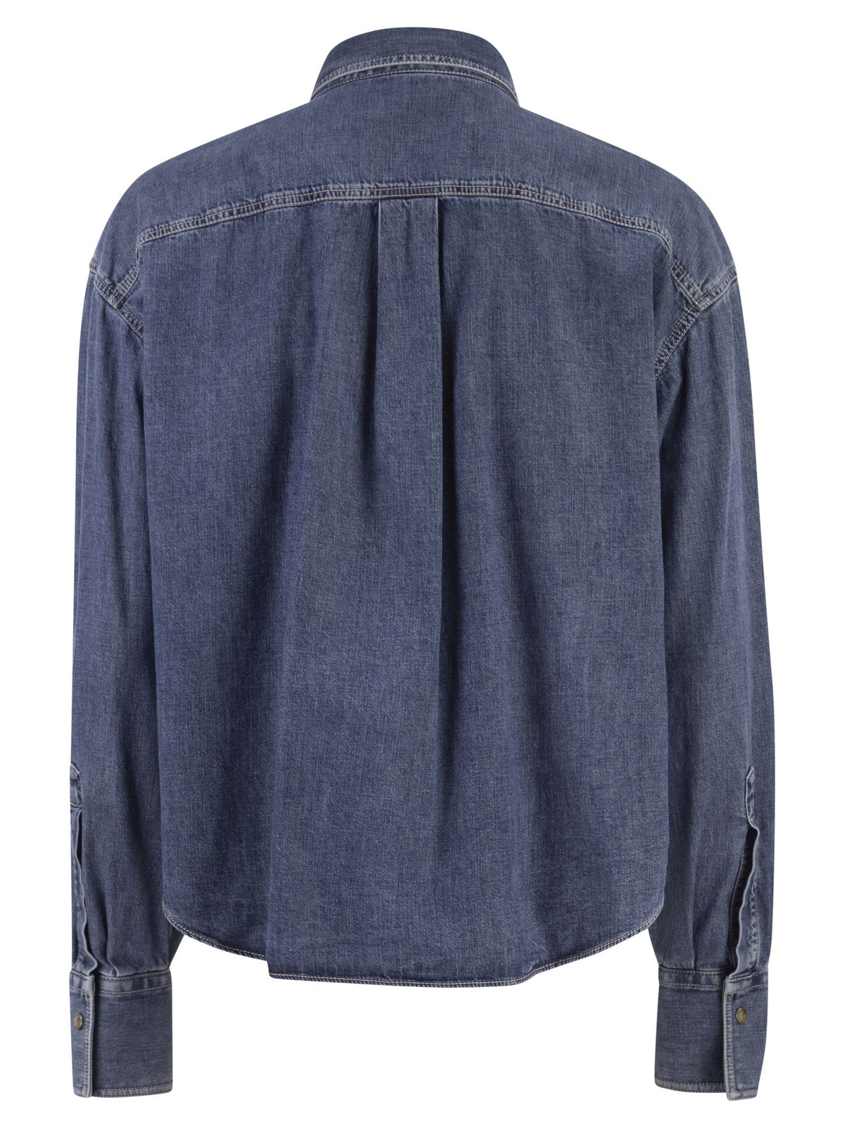 BRUNELLO CUCINELLI Brunello Cucinelli Women Cropped Denim Shirt With Patch Pockets