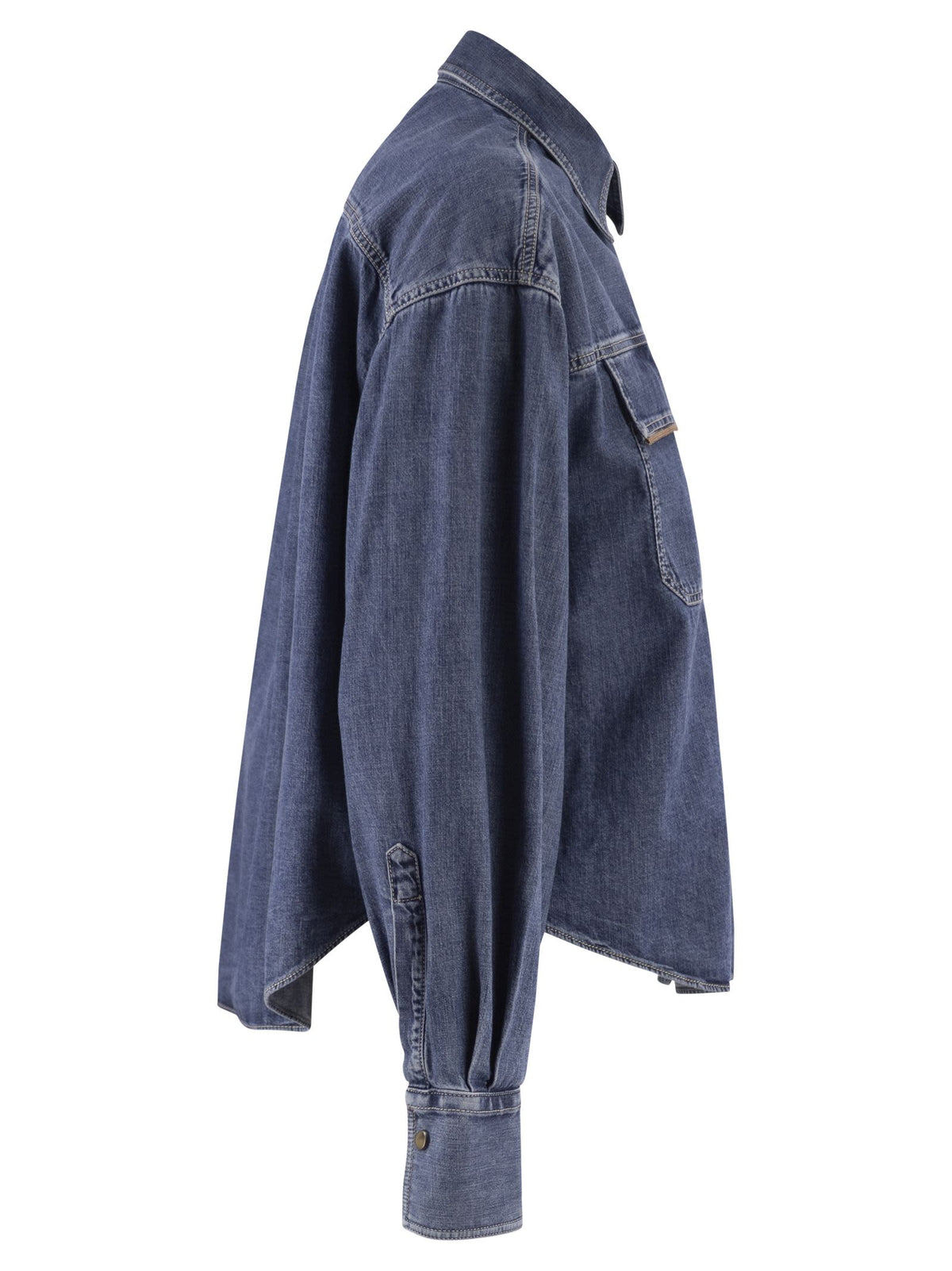 BRUNELLO CUCINELLI Brunello Cucinelli Women Cropped Denim Shirt With Patch Pockets