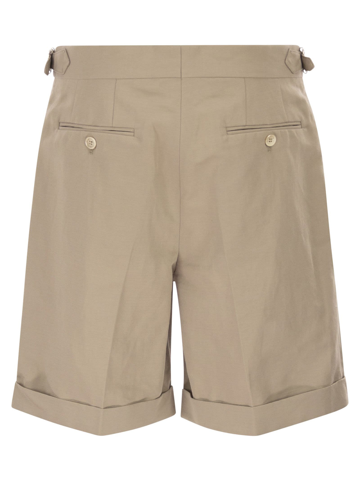 Brunello Cucinelli Men Cotton And Linen Panama Bermuda Shorts
