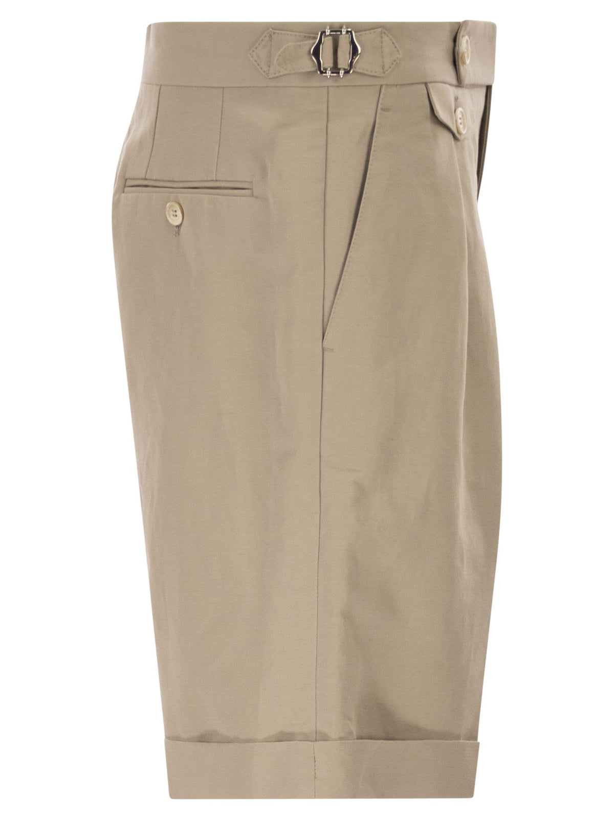 Brunello Cucinelli Men Cotton And Linen Panama Bermuda Shorts