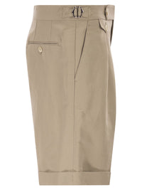 Brunello Cucinelli Men Cotton And Linen Panama Bermuda Shorts