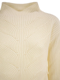 Herno Women Pure Wool Jumper With Textured Knit And High Neck
