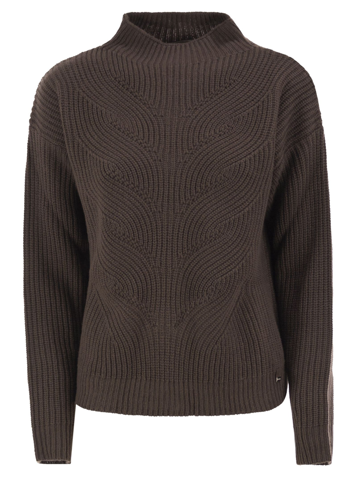 Herno Women Pure Wool Jumper With Textured Knit And High Neck