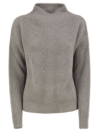 Herno Women Pure Wool Jumper With Textured Knit And High Neck