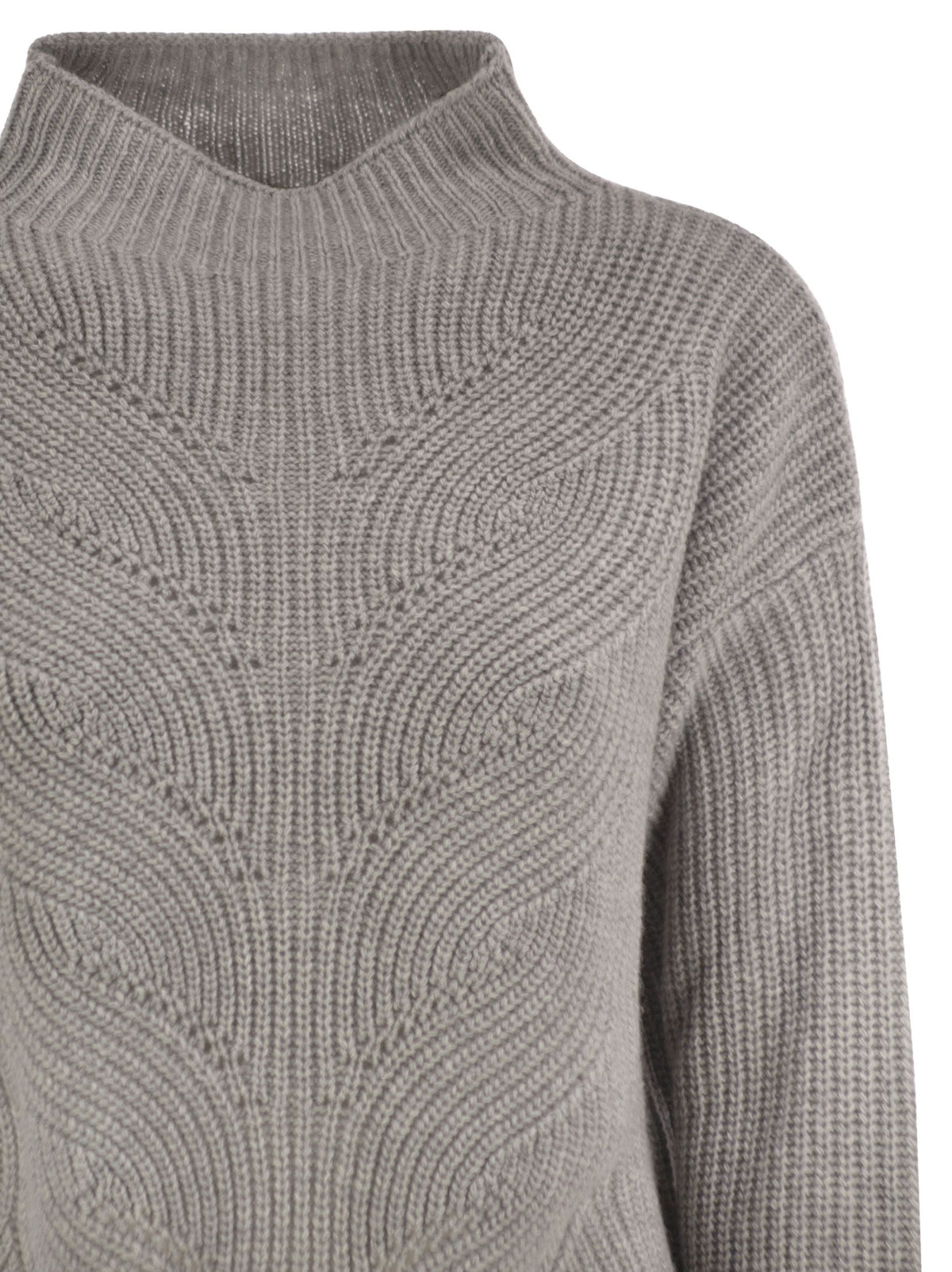 Herno Women Pure Wool Jumper With Textured Knit And High Neck