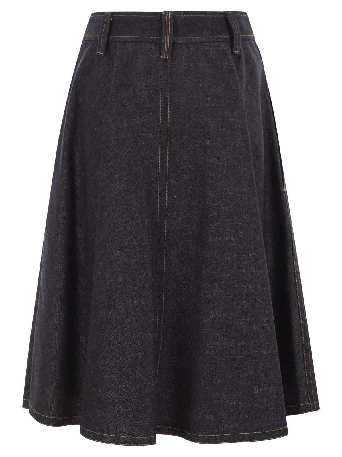 Brunello Cucinelli Women Cotton Denim Midi Skirt