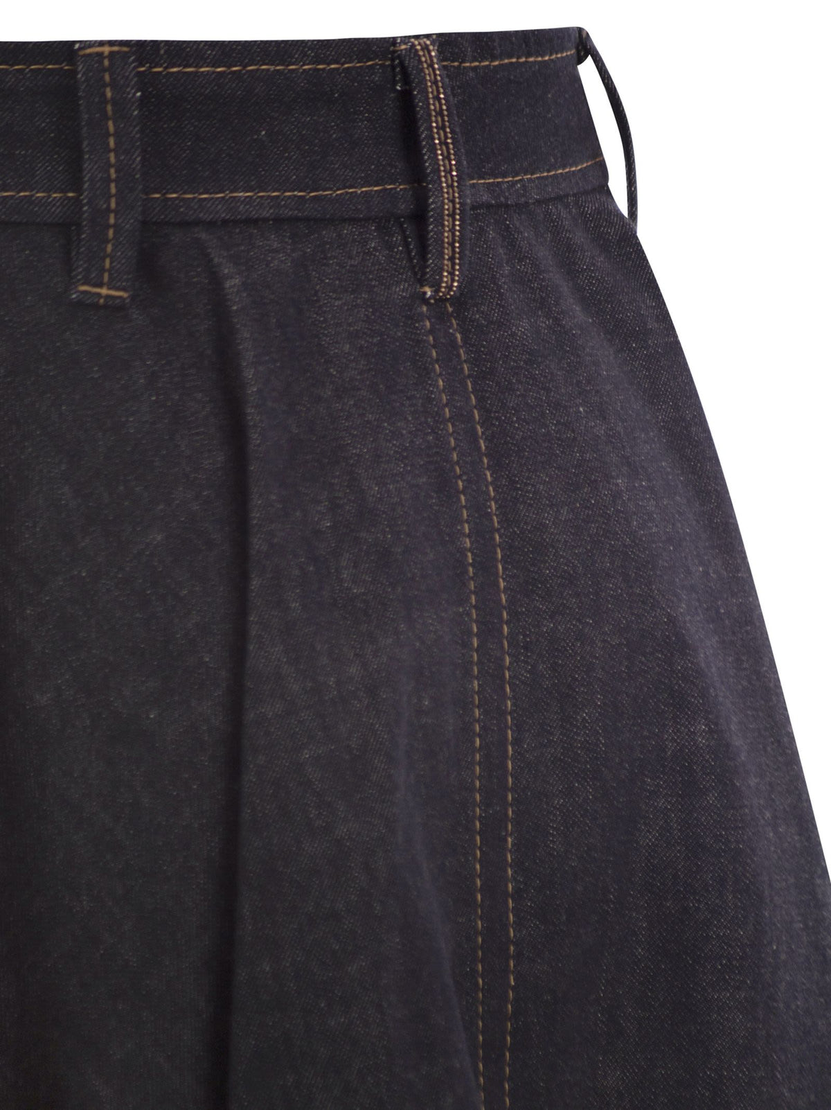 Brunello Cucinelli Women Cotton Denim Midi Skirt