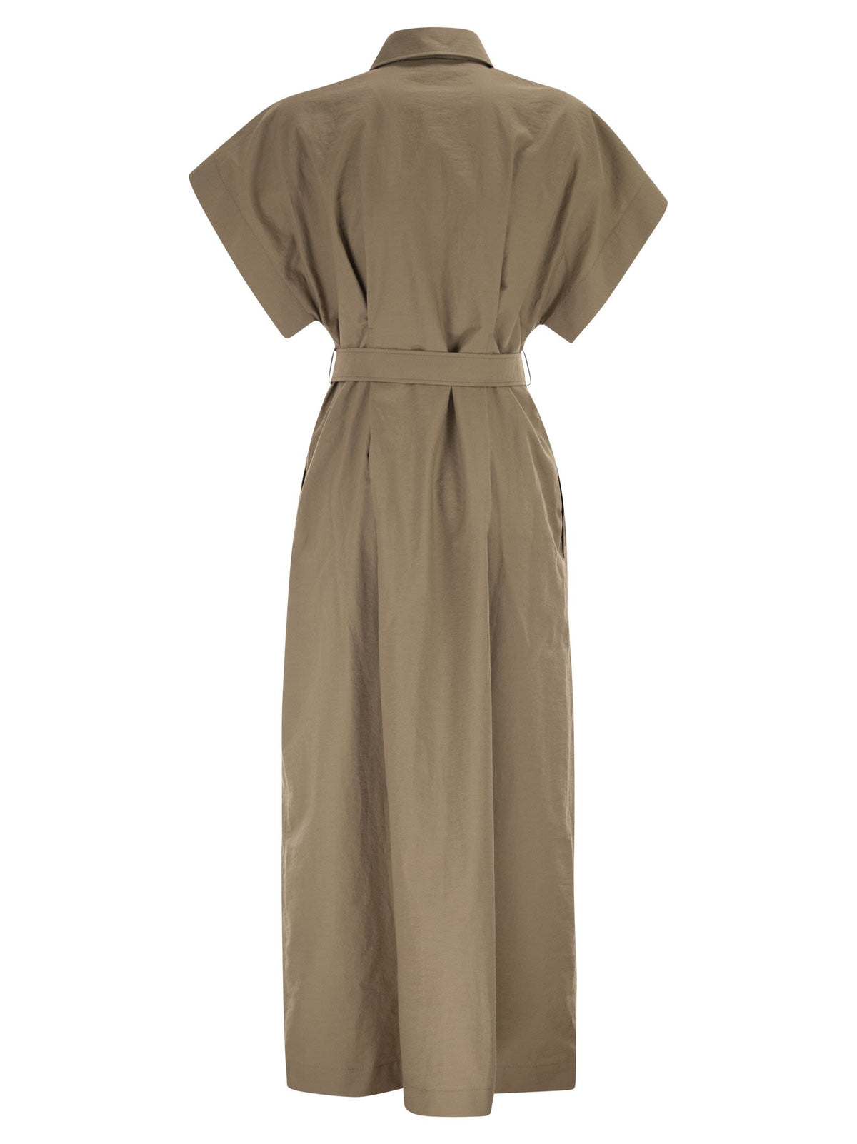 Brunello Cucinelli Women Chemise Dress In Technical Cotton And Nylon Poplin With Belt