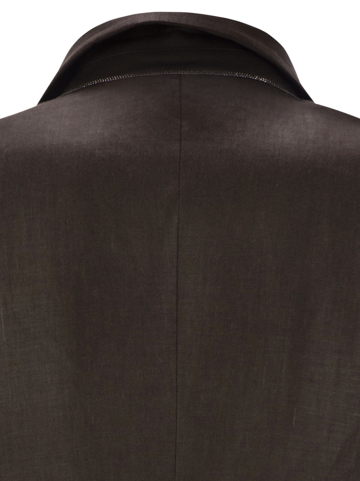 Brunello Cucinelli Women Shiny Linen Twill Jacket With Necklace