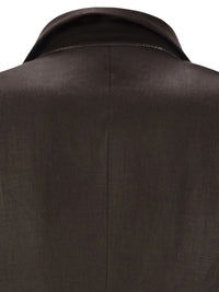 Brunello Cucinelli Women Shiny Linen Twill Jacket With Necklace