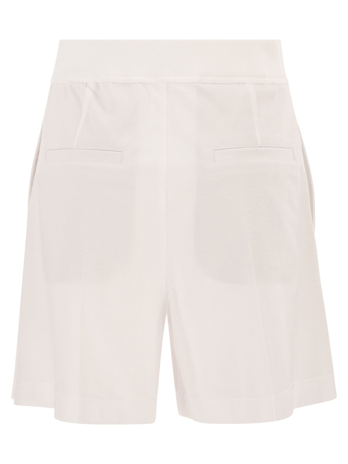 Brunello Cucinelli Women Active Shorts In Stretch Cotton Piqué With Logo