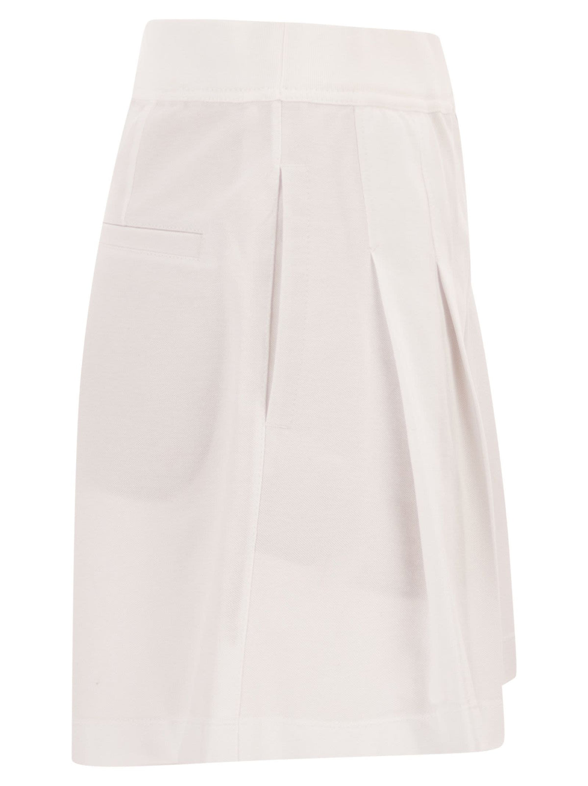Brunello Cucinelli Women Active Shorts In Stretch Cotton Piqué With Logo