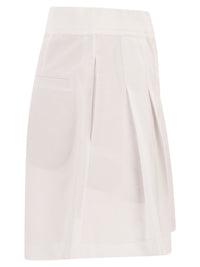 Brunello Cucinelli Women Active Shorts In Stretch Cotton Piqué With Logo