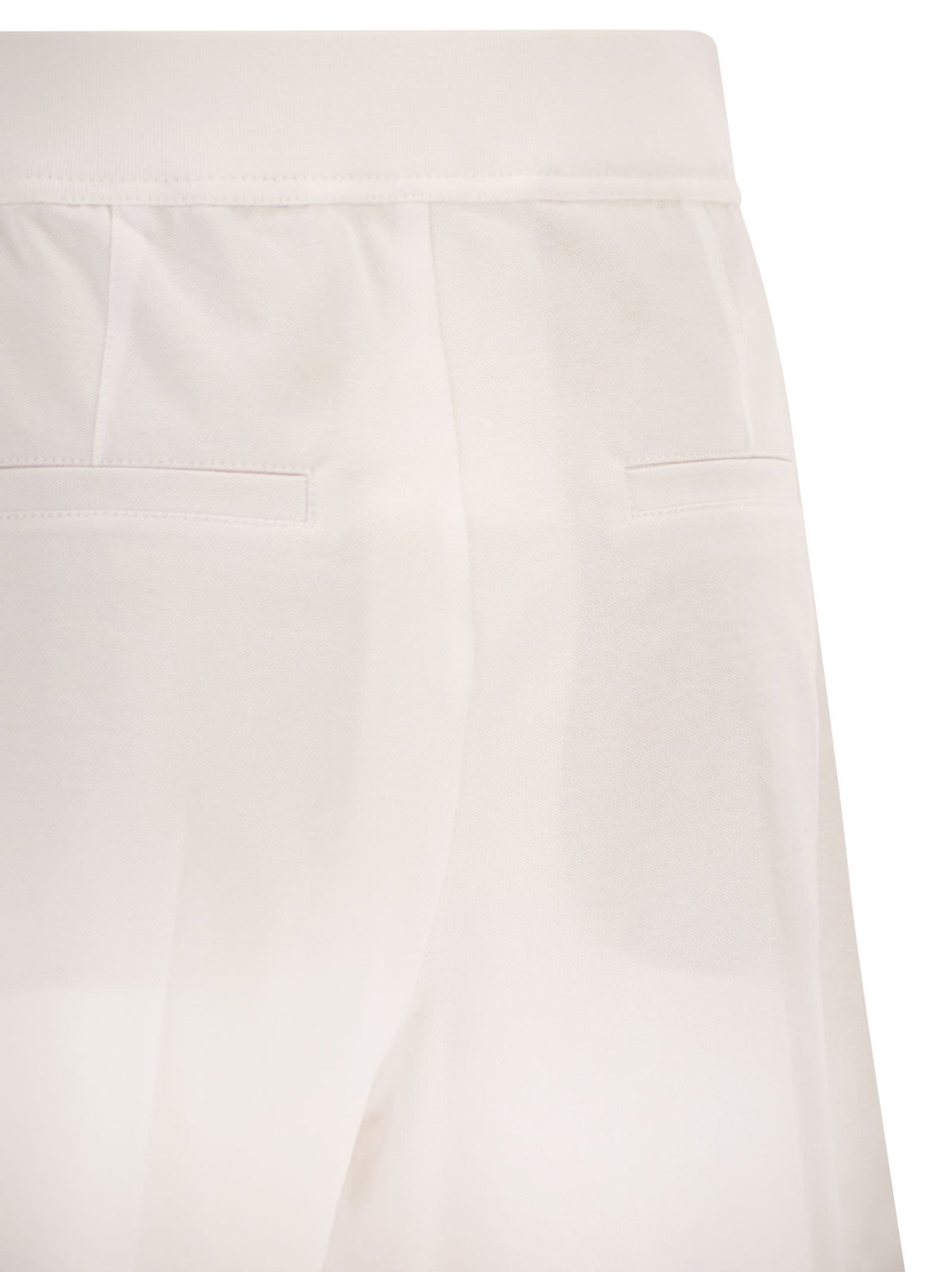 Brunello Cucinelli Women Active Shorts In Stretch Cotton Piqué With Logo