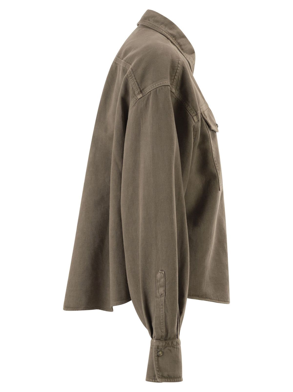Brunello Cucinelli Women Shirt In Garment-Dyed Cotton And Linen Cover