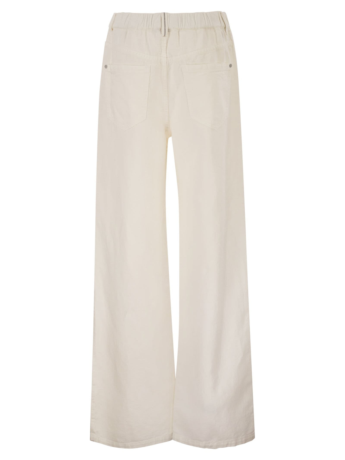 Brunello Cucinelli Women Contemporary Trousers In Garment-Dyed Cotton And Linen Cover With Monile