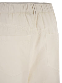 Brunello Cucinelli Women Contemporary Trousers In Garment-Dyed Cotton And Linen Cover With Monile