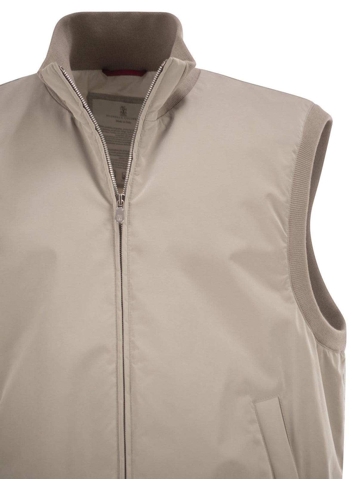 Brunello Cucinelli Men Membrane Nylon Waistcoat With Thermore® Padding