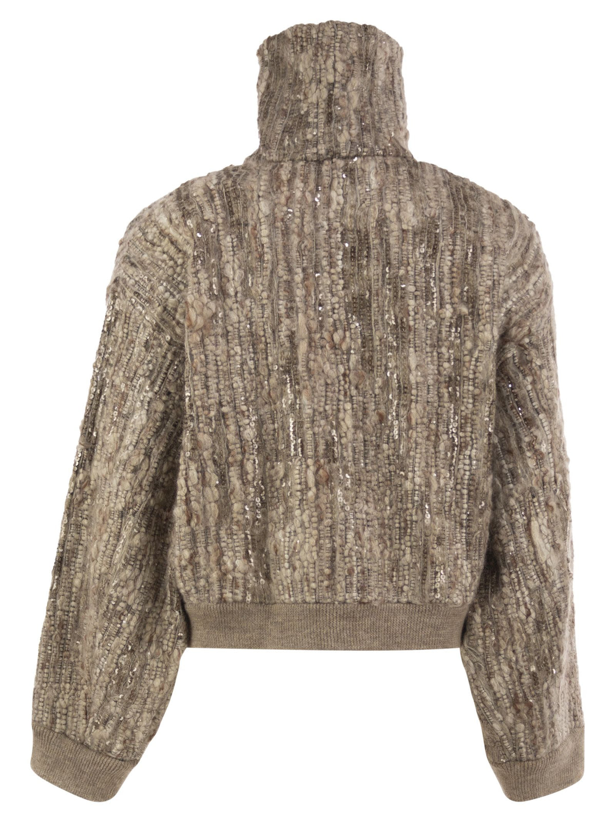 Brunello Cucinelli Women Cropped Mohair Blend Jacket With Sequins
