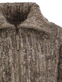 Brunello Cucinelli Women Cropped Mohair Blend Jacket With Sequins