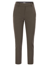 Brunello Cucinelli Women Cigarette Trousers In Stretch Cotton