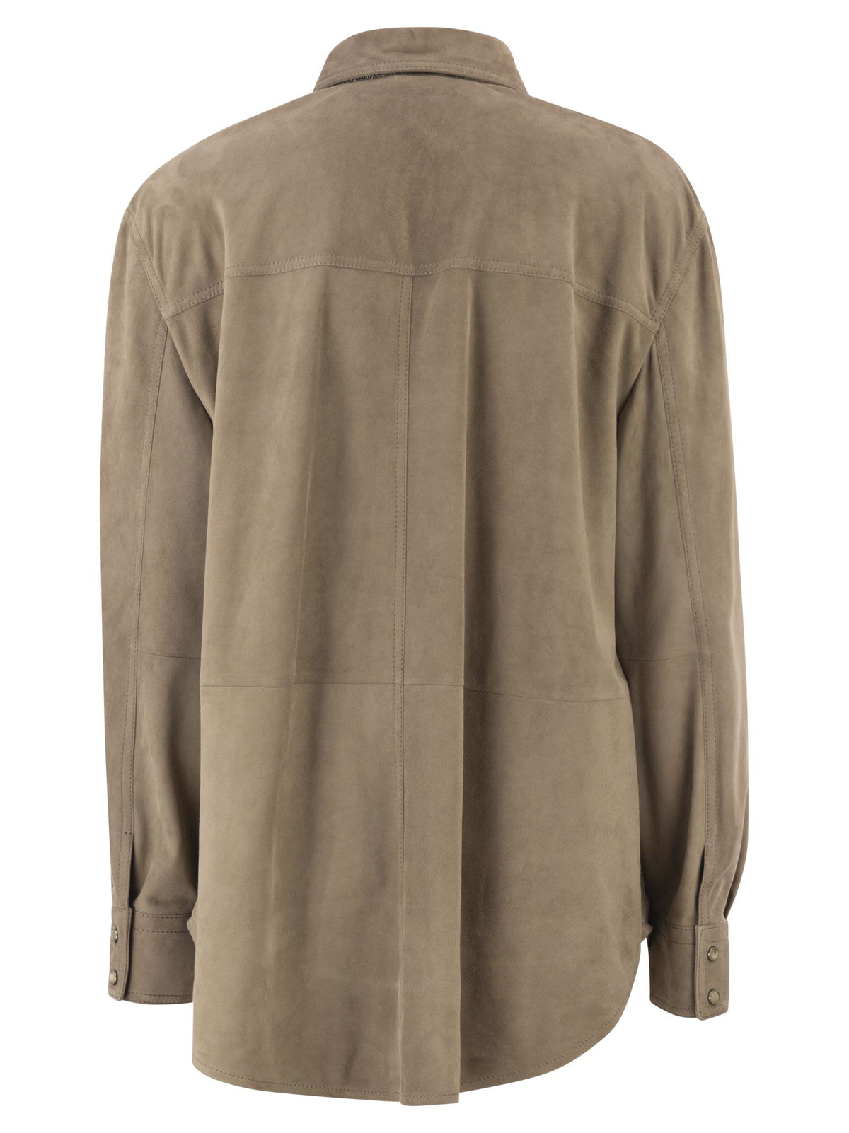 Brunello Cucinelli Women Suede Overshirt With Patch Pockets