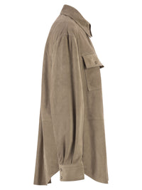 Brunello Cucinelli Women Suede Overshirt With Patch Pockets