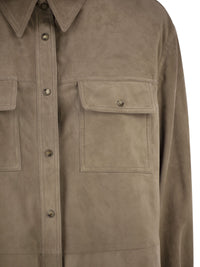 Brunello Cucinelli Women Suede Overshirt With Patch Pockets
