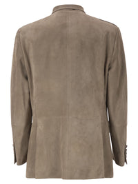 BRUNELLO CUCINELLI Brunello Cucinelli Men Suede Leather Safari Jacket With Patch Pockets