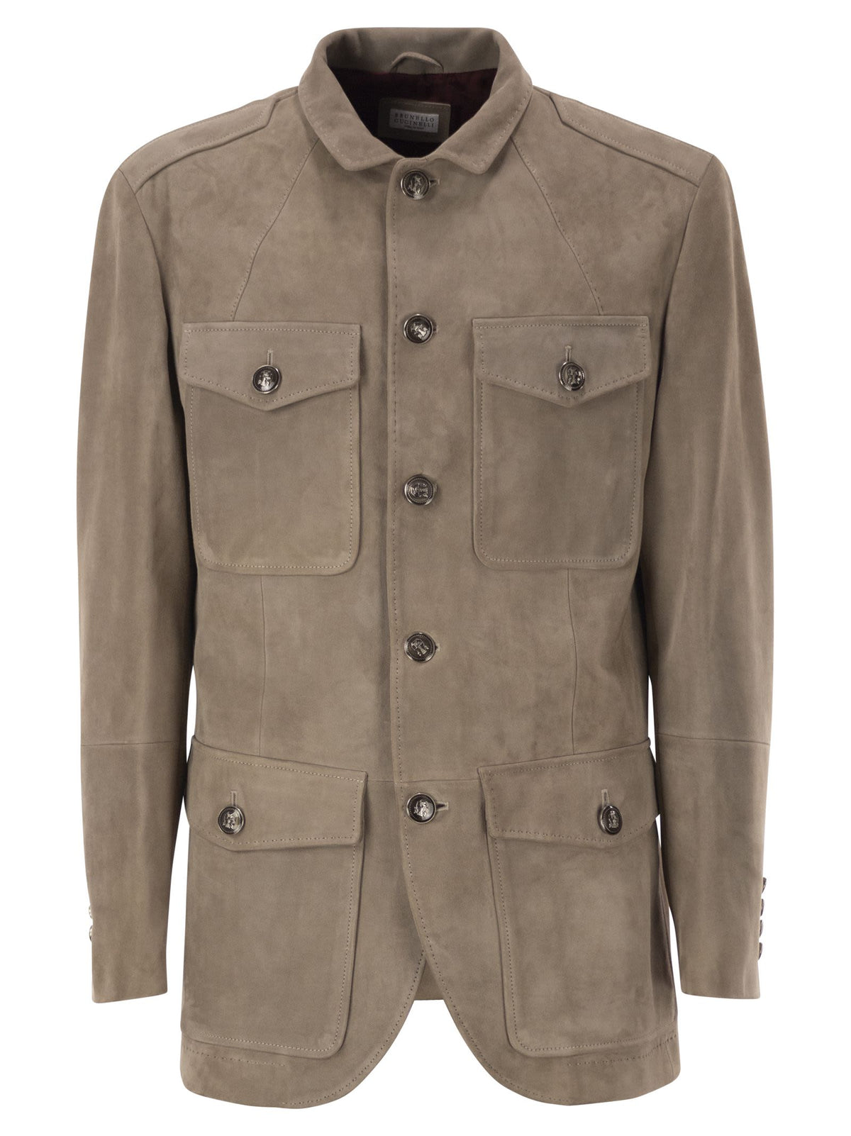BRUNELLO CUCINELLI Brunello Cucinelli Men Suede Leather Safari Jacket With Patch Pockets
